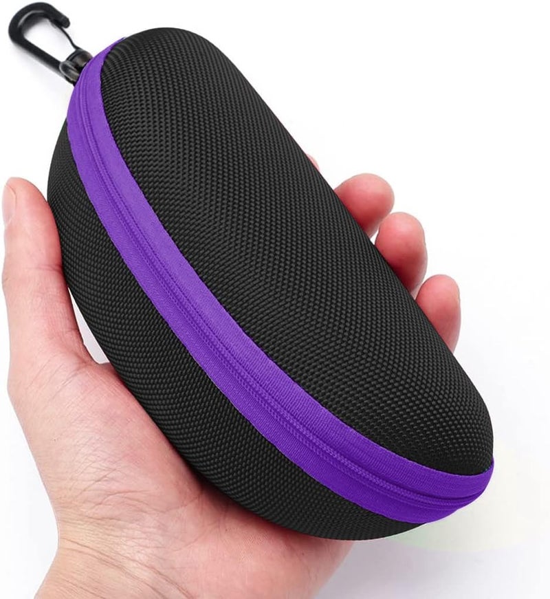 SteelFever 3pcs Zipper Hard Shell Sunglasses Case and Eyeglasses Case Portable Travel Glasses Case with Plastic Hook - Image 4